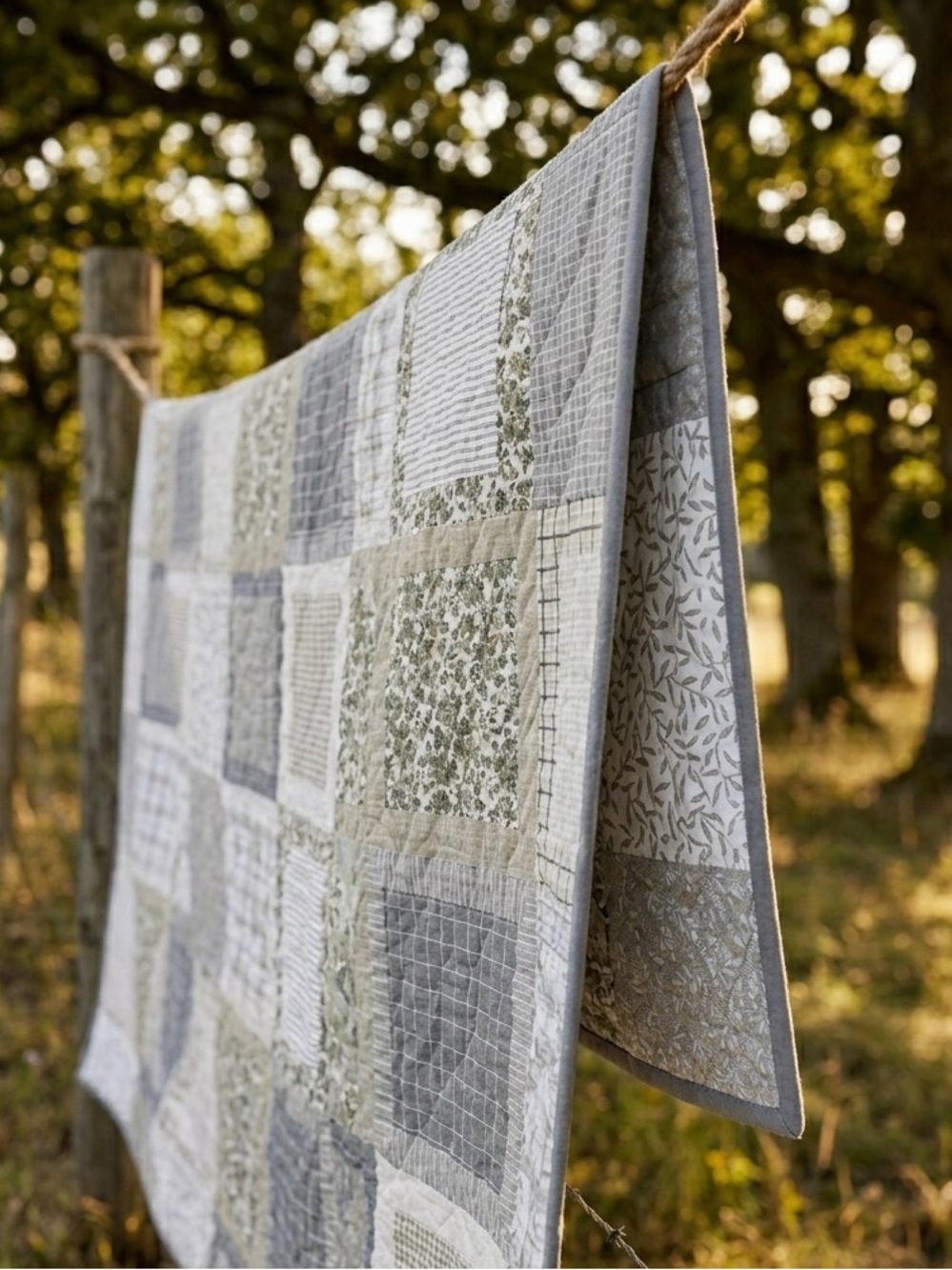 Modern Farmhouse Window Box PRINT Queen Size Cotton Finished QUILT